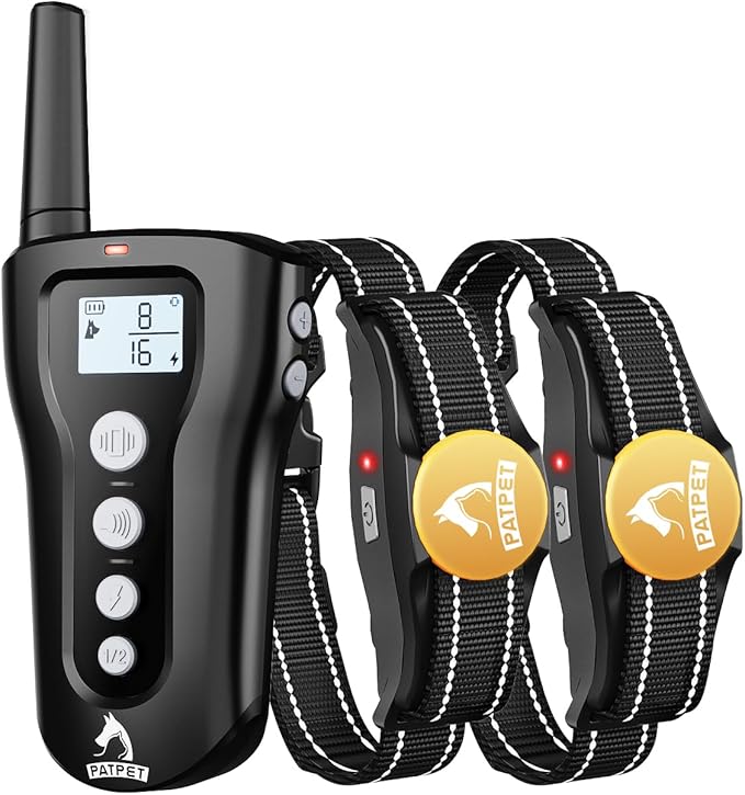 PATPET Dog Training Collar with Remote (Black(2pack))