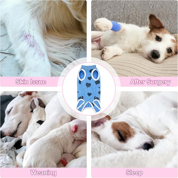 Coppthinktu Recovery Suit for Dogs After Surgery, Dog Onesie Surgery Recovery Suit for Female Spay, Soft Surgical Pajamas Bodysuits for Puppy to Prevent Licking Dog Cone Alternative
