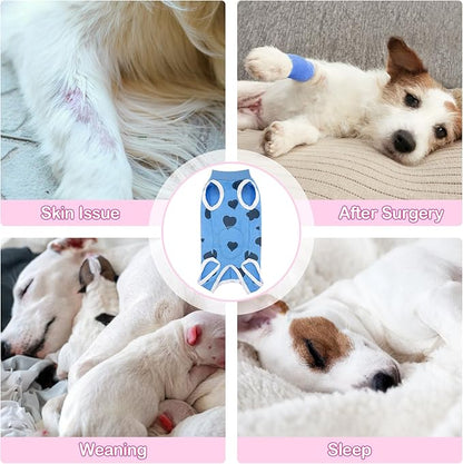 Coppthinktu Recovery Suit for Dogs After Surgery, Dog Onesie Surgery Recovery Suit for Female Spay, Soft Surgical Pajamas Bodysuits for Puppy to Prevent Licking Dog Cone Alternative
