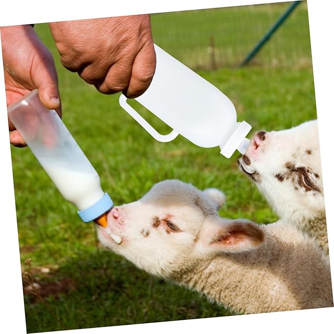 LIOOBO Lamb Milk Bottle 2 Pack Kitten Puppy Feeder Food Grade Silicone Sterilizable Lightweight Baby Milk Feeder Bottle