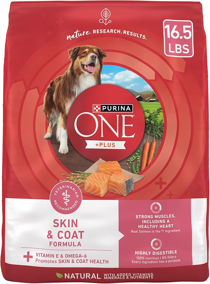 Purina ONE Natural, Sensitive Stomach Dry Dog Food, +Plus Skin & Coat Formula - 16.5 lb. Bag