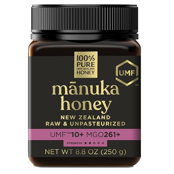 Manuka Honey UMF 10+ (MGO 261+) 100% Pure New Zealand Honey - Certified. Raw, 8.8 Oz (250g)