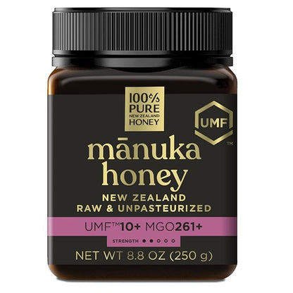 Manuka Honey UMF 10+ (MGO 261+) 100% Pure New Zealand Honey - Certified. Raw, 8.8 Oz (250g)