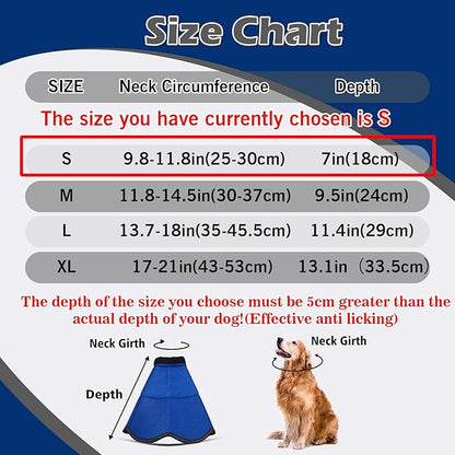 Hard & Heavy Plastic Dog Cone Collar Alternative for Small Dogs (Yorkshire Pomeranian), Adjustable Elizabethan Neck Protective Cone for Healing, Comfortable Pet Recovery Collar Cone of Shame Anti-lick