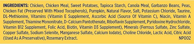 Nature's Recipe Grain Free Dry Dog Food, Chicken, Sweet Potato & Pumpkin Recipe, 12 lb. Bag
