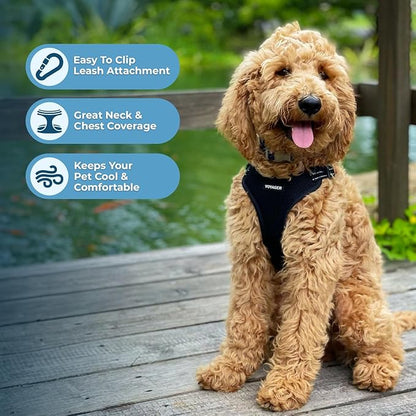 Best Pet Supplies Voyager Adjustable Step-in Flex Breathable Mesh Dog Harness for Small Medium Large Dogs (Black), S