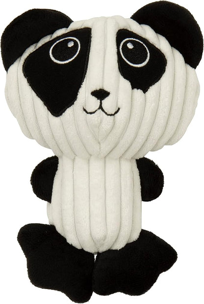 TrustyPup Strong 'N Silent Big Head Panda Silent Squeak Plush Dog Toy, Chew Guard Technology - Black/White, Medium