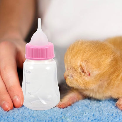COHEALI 2Pcs Pet Nursing Bottles for Kittens and Puppies Soft Plastic Feeding Bottles with Easy Squeeze Design Safe and Reusable Milk Feeders for Newborn Pets Yellow Pink