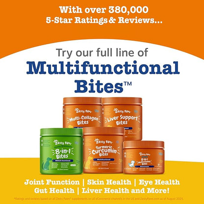 Zesty Paws Liver Support Supplement for Dogs - with Milk Thistle Extract, Turmeric Curcumin, Choline - Soft Chew Formula - for Dog Liver Function