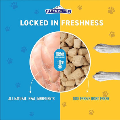 Nutri Bites Freeze Dried Chicken Liver Dog & Cat Treats, Single Ingredient High Protein Pet Treats, 15 oz