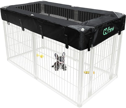 FXW Homeplus Indoor Dog Playpen with Rectangle Mesh Top Cover for Escape Prevention, 32 Inch 6 Panels Heavy Duty Dog Pen for Small and Medium Dogs, White│Patented