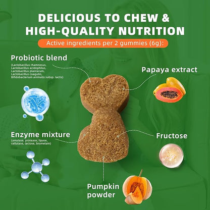 Probiotic Chews for Dogs, Probiotics Soft Chews for Dogs Digestive Health, Daily Probiotics for Dogs with Digestive Enzymes, Dog's Daily Supplement, Dog Food Companion (Chicken Flavor 100Ct)