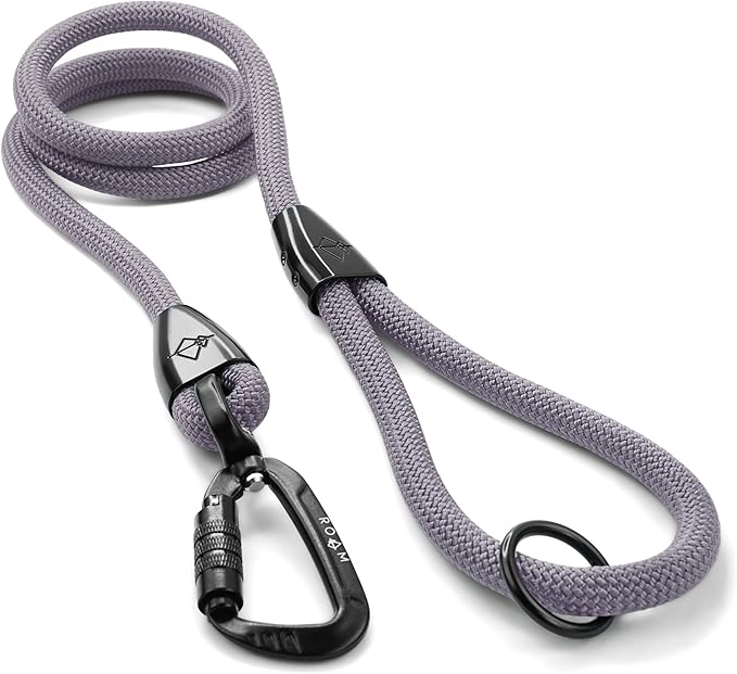 MADE TO ROAM Premium Explorer Leash - Climbing Rope Leash with Autolocking Aviation Aluminum Carabiner - Montana Moonrise, 6ft