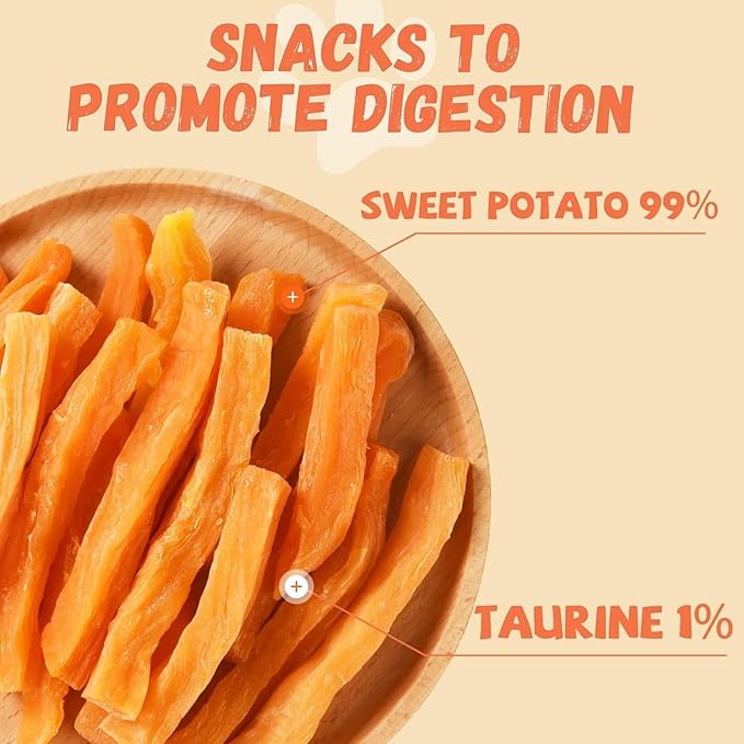 Pawmate Sweet Potato Dog Treats, Healthy Low Fat Dog Chews Rawhide Free Grain Free Training Treats for Small Medium Large Dogs 27-31 Counts