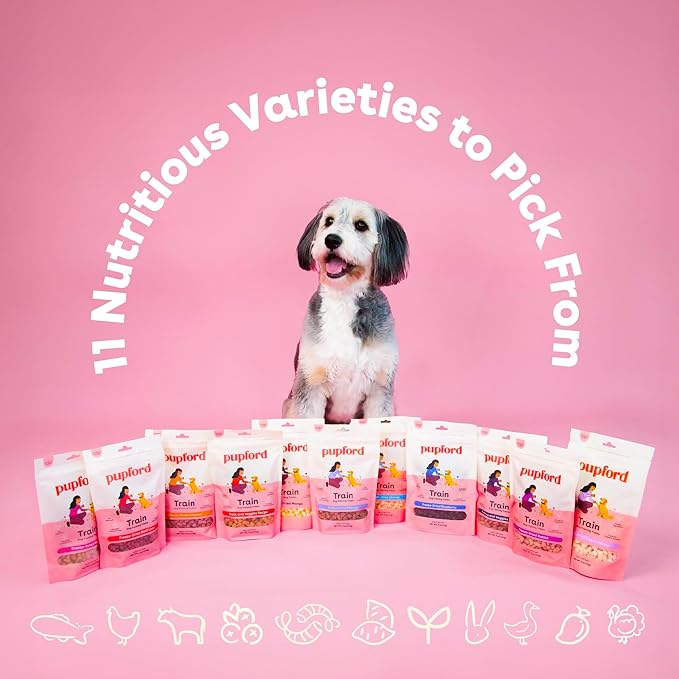 Pupford Freeze Dried Training Treats for Dogs & Puppies, 900+ Two Ingredient Bites (Chicken, 8 oz)
