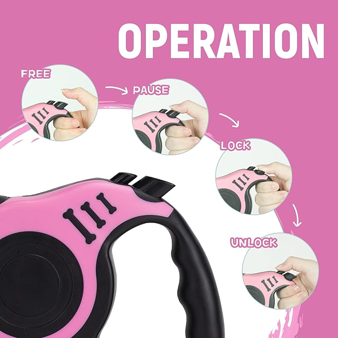Retractable Dog Leash Automatic Telescopic Tractor Dog Tape, Pet Tape 10/16 FT Durable and Convenient, with Non-Slip Handle, Suitable for Small and Medium-Sized Dogs