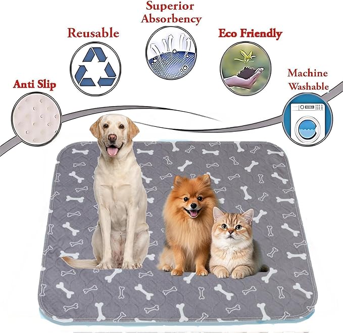 Puppy Pads with pheromones, 2026 Upgraded Washable Puppy Pads for Dogs & Cats, Pee Pad - Leak & Odor Waterproof, Non-Slip Base, Easy to Clean & Reusable (White, S: 15.7" × 23.6")