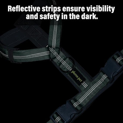 Plutus Pet No Pull Dog Harness, Adjustable Nylon Harness with Soft Padding, Reflective and Heavy Duty Dog Harness for Small, Medium, Large Dogs(Teal, S)