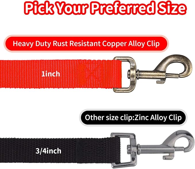 HIKISS Long Dog Leash Obedience Recall Training Agility Lead with Thickening Material for Large Dog - 15ft 20ft 30ft 50ft 100ft Training Leash(Red 15ft)