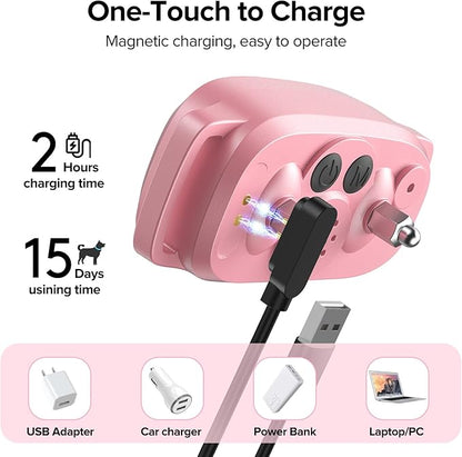 FAFAFROG Dog Bark Collar for Large Medium Small Dogs, Rechargeable Smart Bark Collar, Anti Barking Training Collar with 5 Adjustable Sensitivity Beep Vibration (Pink)