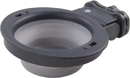 Dexas Popware for Pets Collapsible Kennel Bowl, Light Gray, Round (PW270432429)