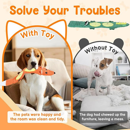 2 Pack Dog Toys for Aggressive Chewers - Interactive Dog Toys, Interactive Puppy Dog Chew Toys with Squeaker & No Stuffing Dog Puzzle Toy (Suitable for Small and Medium Dogs)