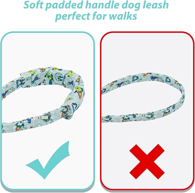 Dog Collar and Leash Set Adjustable Girls Puppy Floral Collars with Bow Tie for Small Medium Large Dogs(XS, Rocket)