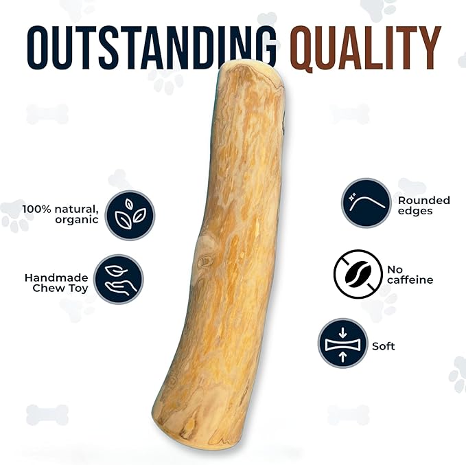 Set of 1 Coffee Wood Dog Chew Stick Toy for Dog, Natural and Real Wooden Bone Sticks for Pets, Safe Dental Cleaning Chews, Pets Health, Teeth Cleaning and Relieve Stress (Large)