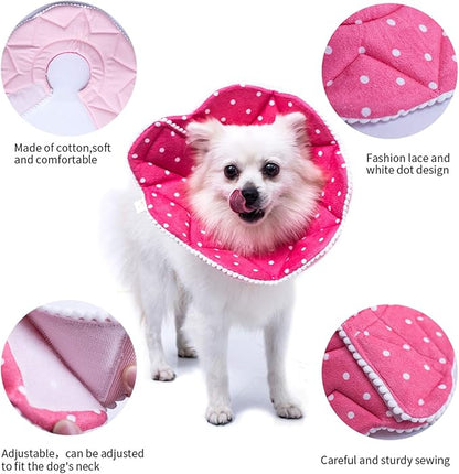 Adjustable Dog Cat Cone,Soft Recovery Cat Cone Collar,Dog Protective Collar for Cats Surgery,Pink,Small,Medium (Pink, Medium)