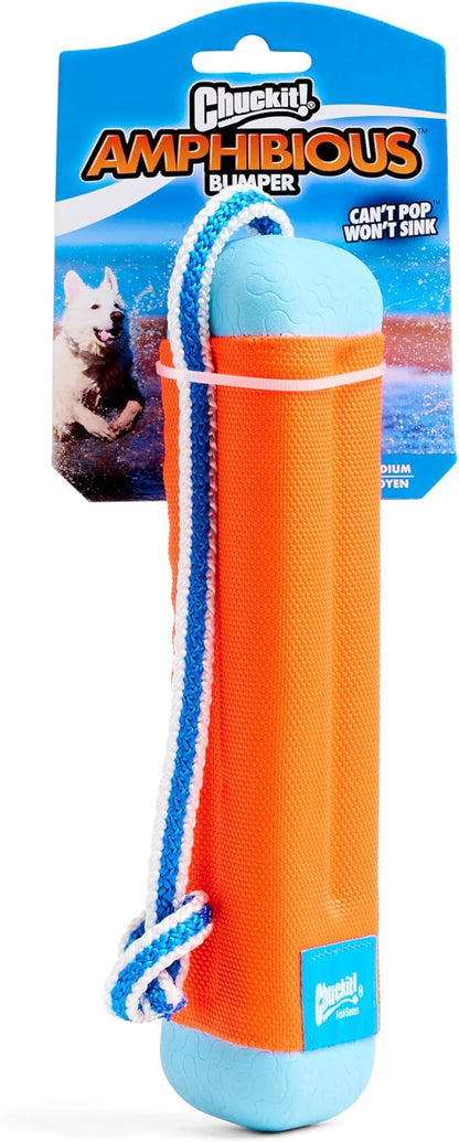 Chuckit! Amphibious Bumper Floating Fetch Dog Toy For Waterplay, Small For Dogs Up To 60 lb, 1.62"L x 8.5” H x 3.5" W, Assorted