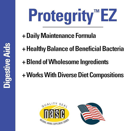 Vet Classics Protegrity EZ Probiotic Health Supplements for Dogs, Cats – Dog Digestive Support, Pet Gastrointestinal Health, Cat Stomach, Intestinal Balance – Pet Enzymes – 4 Oz. Powder