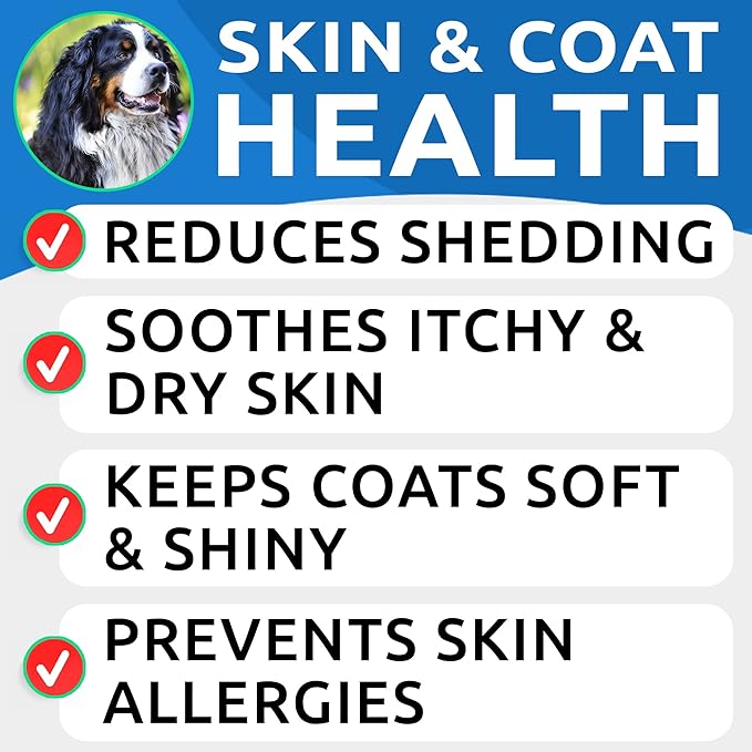 BARK&SPARK Omega 3 for Dogs and Cats-180 Fish Oil Treats for Dogs & Cats Shedding, Skin Allergy, Itch Relief, Hot Spots Treatment-Joint Health-Skin and Coat Supplement-EPA & DHA Fatty Acids-Salmon Oil