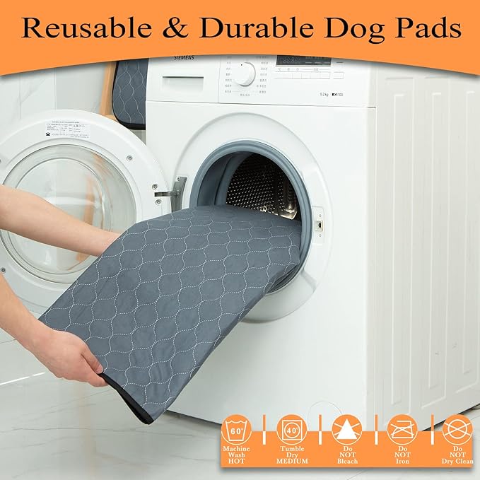 Bunlitent Washable Pee Pads for Dogs 72x72, 2 Pack, Extra Large Reusable Puppy Pads, Dog Training Pads with Quick Dry, Large Anti-Slip Dog Pee Pads, Whelping Pads, Potty Pad