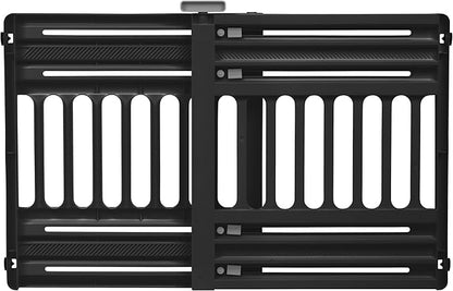 IRIS USA 24"-39" Dog Gate, Adjustable Indoor Pet Barrier, Pet Gate for Puppy, Small Dog, Cat, Easy Twist-to-Lock for Doorways & Stairs, Portable, Expandable, 25" Tall, Black