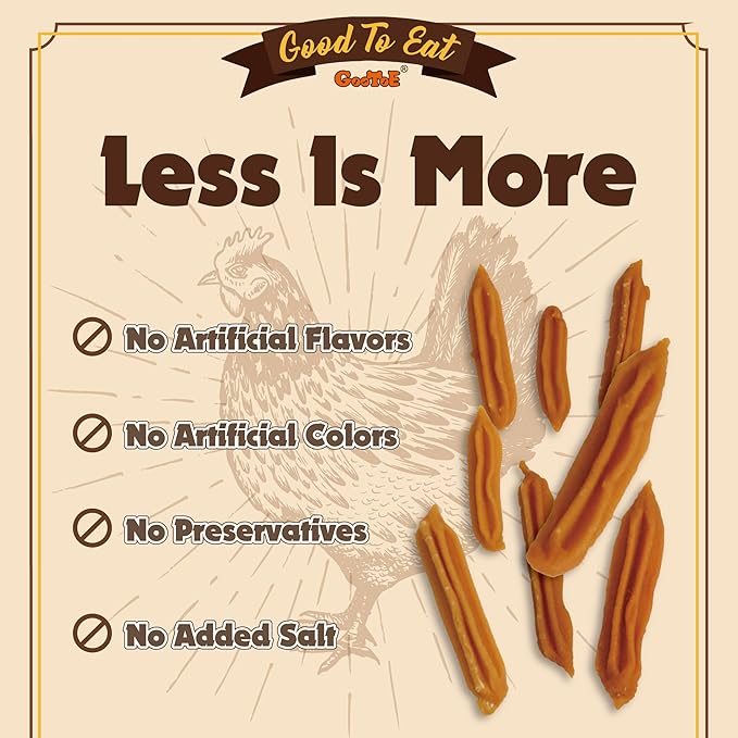 Gootoe Dog Treats, Chicken Jerky for Dogs - Premium Dog Training Treats; High-Protein, Gluten-Free, Hypoallergenic, Grain-Free, Chicken Sticks (Mini), 1.5 lb