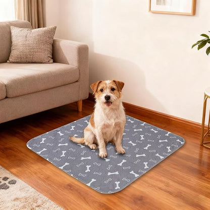 Pet Pee Pad,Pee Pads for Dogs with Pheromones,Washable Reusable Puppy Training Pads with 4-Layer Leak Protection,Easy to Clean,Odor Control, and Non-Slip Base (Grey)