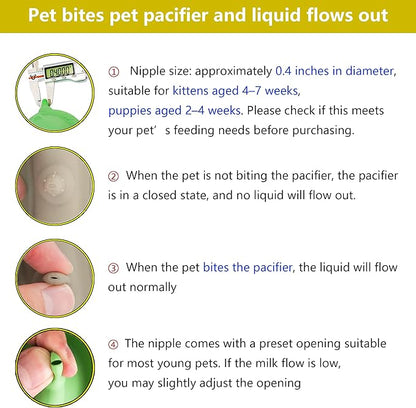 Puppy Bottles for Nursing,Puppy Milk feeders for Multiple Puppies Nipple,Puppy Feeder Milk Bowl,Feeder Bowl for Kittens,Grey