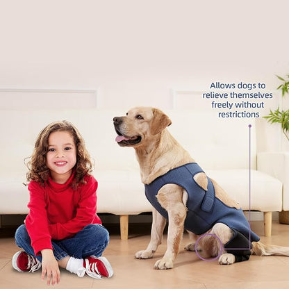 Dog Recovery Sleeve, Dog Recovery Suit, Abrasion Resistant Sleeve Front Leg, Washable 3mm Thick and Breathable, Pet Wounds Prevent Licking, Bite, Being Wet (XLarge, Rear Both Leg)