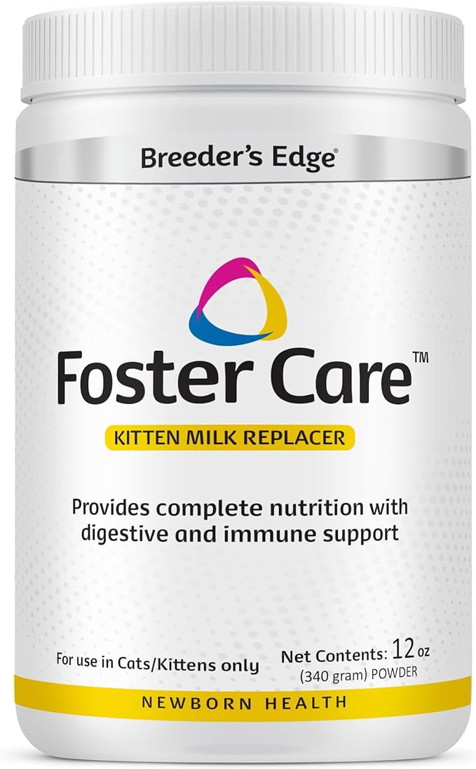 Breeder's Edge Foster Care Feline - Powdered Milk Replacer - for Kittens & Cats - 12oz