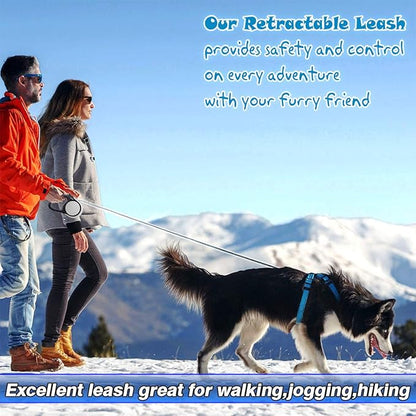 Heavy Duty Retractable Dog Leash-16ft Strong & Durable Walking Leash for S to L Dogs up to 45/115 lbs, Upgraded Lock System, Non Slip Grip, Tangle Free (Grey, Medium-Large Sized)