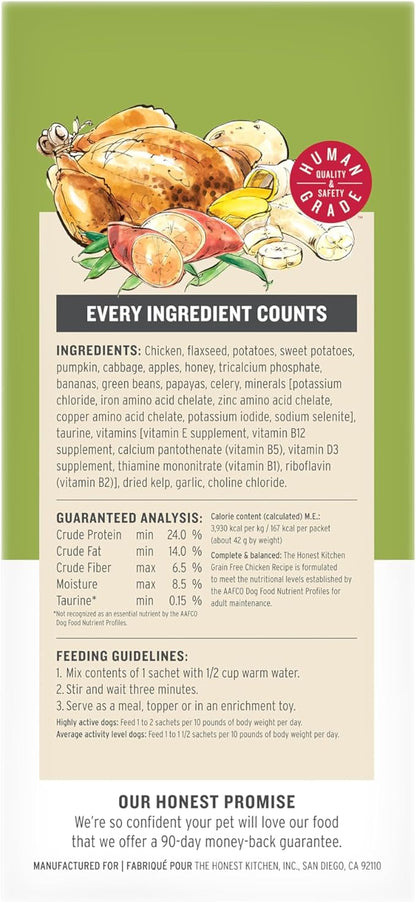 The Honest Kitchen Human Grade Wholemade™ Dehydrated Grain Free Chicken Dog Food, 1.5 oz x10