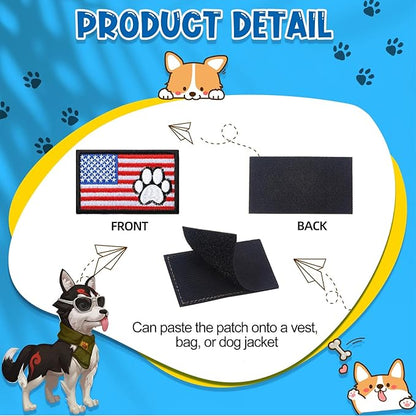 Chunyin 12 Pieces Dog Patches for Service Dog Vest Removable Tactical Harness Service Puppy Embroidered in Training Animal Working Puppy Patch for Vest Harnesses Collars Leashes