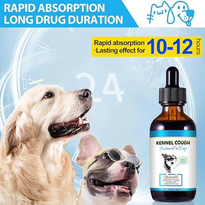 Kennel Cough Treatment for Dogs, Kennel Cough Herbal Drops - 2.02 Fl.oz / 60 ml