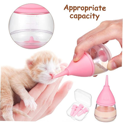 PET Nursing Bottle Set 6-Piece Puppy Milk Feeder Kitten Nursing Bottle with Replaceable Nipples for Newborn Pets Easy to Use Feeding Supplies