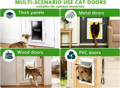 Dog Door Doggy Door Easy Install - Wood & PVC Doors & Walls，Doggie Free Movement & Strong Magnetic Auto-Close & Sliding Lock,Telescoping Frame,8 1/8" x 13 2/5" for Medium Dogs Up to 40 lb
