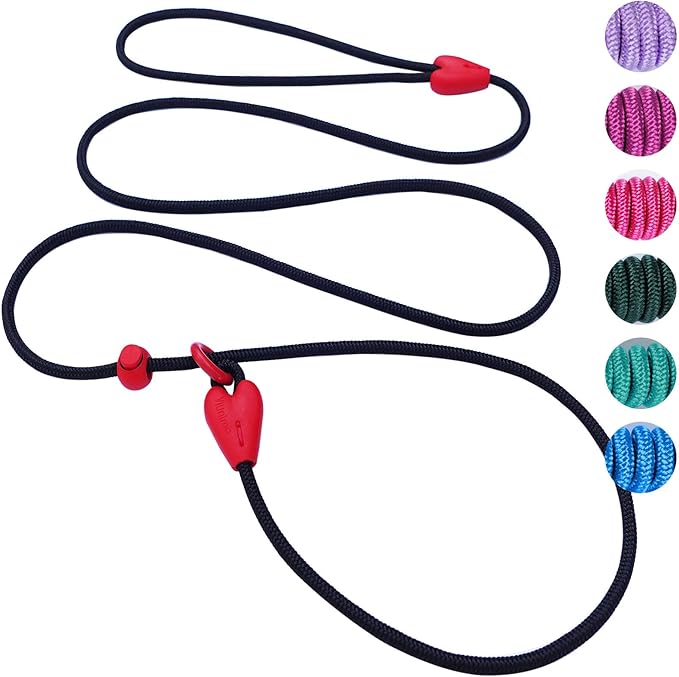 Slip Lead Dog Leash Slip Lead 6 FT Dog Training Leash 9 Colors Slip Leads for Dogs Dog Leashes for Medium Dogs No Pull Dog Leash Black
