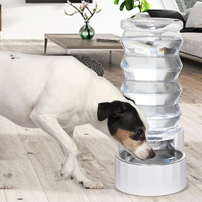 RIZZARI Gravity Dog Water Dispenser: 8L Large Auto-Refill Stainless Steel Pet Water Feeder - No-Spill BPA-Free Design for Large Dogs & Multi-Dog Homes - Everyday Indoor & Outdoor Spaces