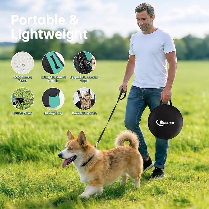 Dog Playpen,Cat Pet Puppy Pen,Portable Playpens for Dogs Indoor Outdoor Travel Camping Use,Foldable Dog Kennel Tent Crate for Rabbit Small Animals with Carrying Case (Green, Medium)