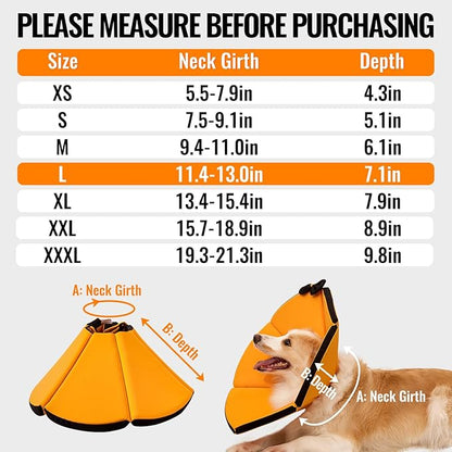MAXFUT Soft Dog Cone Collar,Foam Cone for Dogs to Stop Licking After Surgery,Non Inflatable Dog Donut Cone (Pink, L)