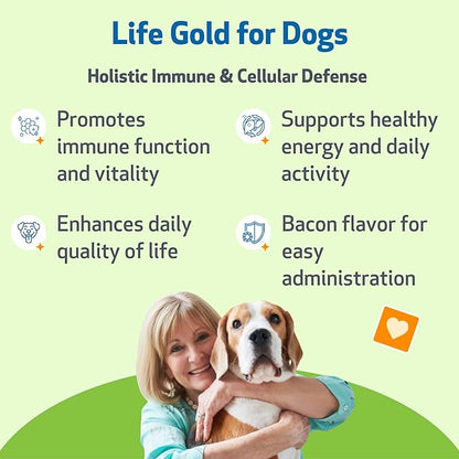 Pet Wellbeing Life Gold for Dogs - Supports Detoxification & Immune System Health with Astragalus & Sheep Sorrel - NASC Certified & Vet-Formulated - 4 oz Liquid Formula